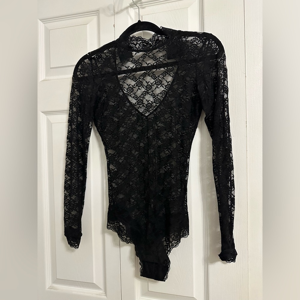 Elegant Black Lace Bodysuit